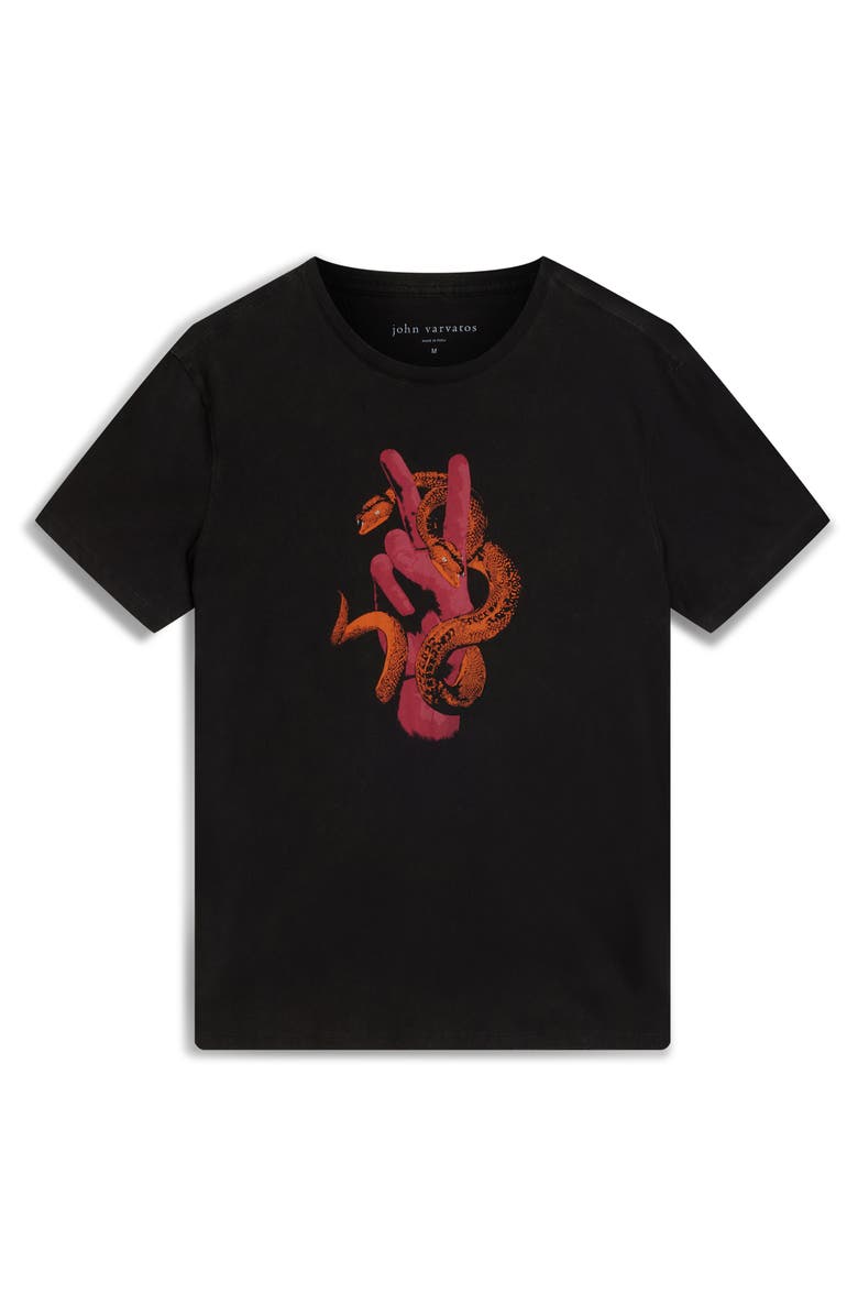 John Varvatos Peace Snake Cotton Graphic T-Shirt, Alternate, color, 