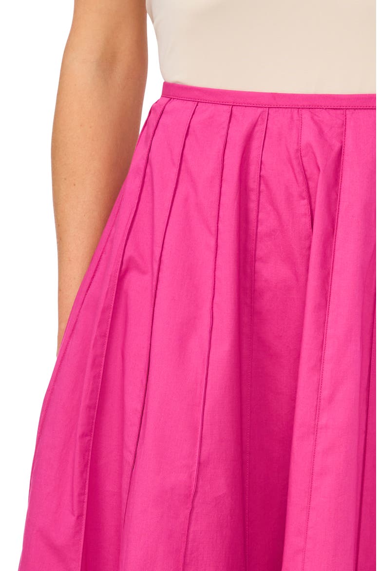 Pintuck Cotton Midi Skirt, Alternate, color, BRIGHT ORCHID