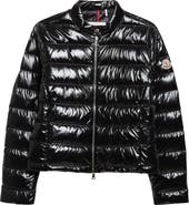 Moncler Papillon Crop Lacquered Nylon Puffer Jacket