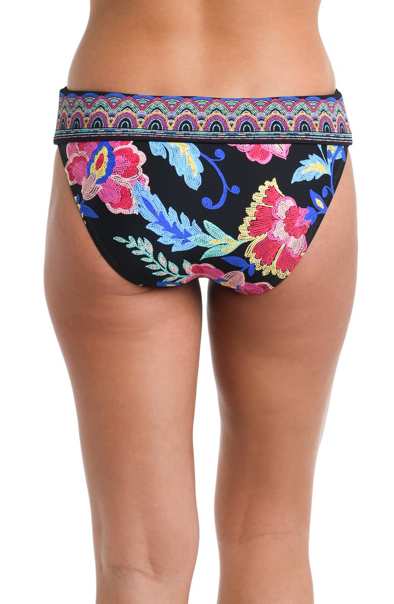 La Blanca Midnight Shirred Bikini Bottoms, Alternate, color, 