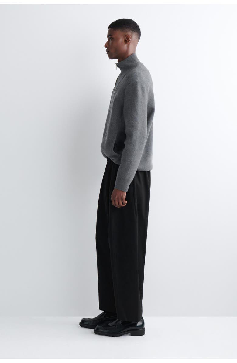 COS Cotton Cropped Barrel-Leg Pants, Alternate, color, Black