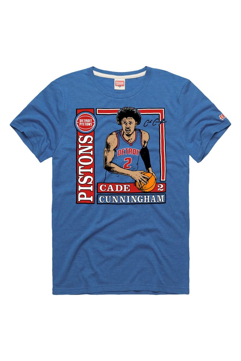 Unisex Homage Cade Cunningham Blue Detroit Pistons Wax Pack Tri-Blend T-Shirt, Main, color, Blue