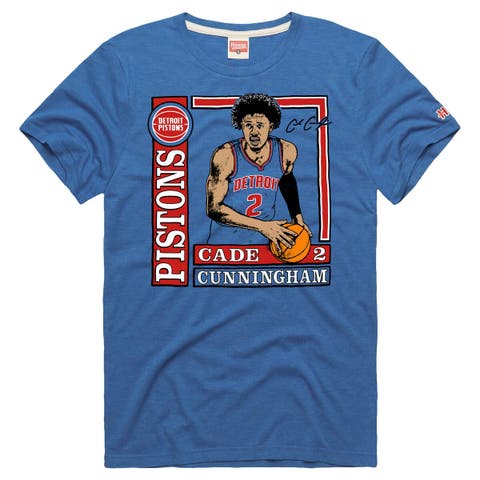 Unisex Homage Cade Cunningham Blue Detroit Pistons Wax Pack Tri-Blend T-Shirt