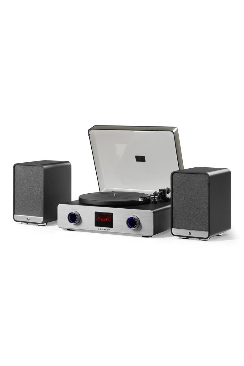 C92 Record Player with Speakers, Alternate, color, BLACK