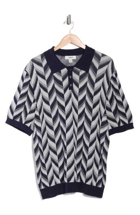 Chevron Silk & Cotton Polo