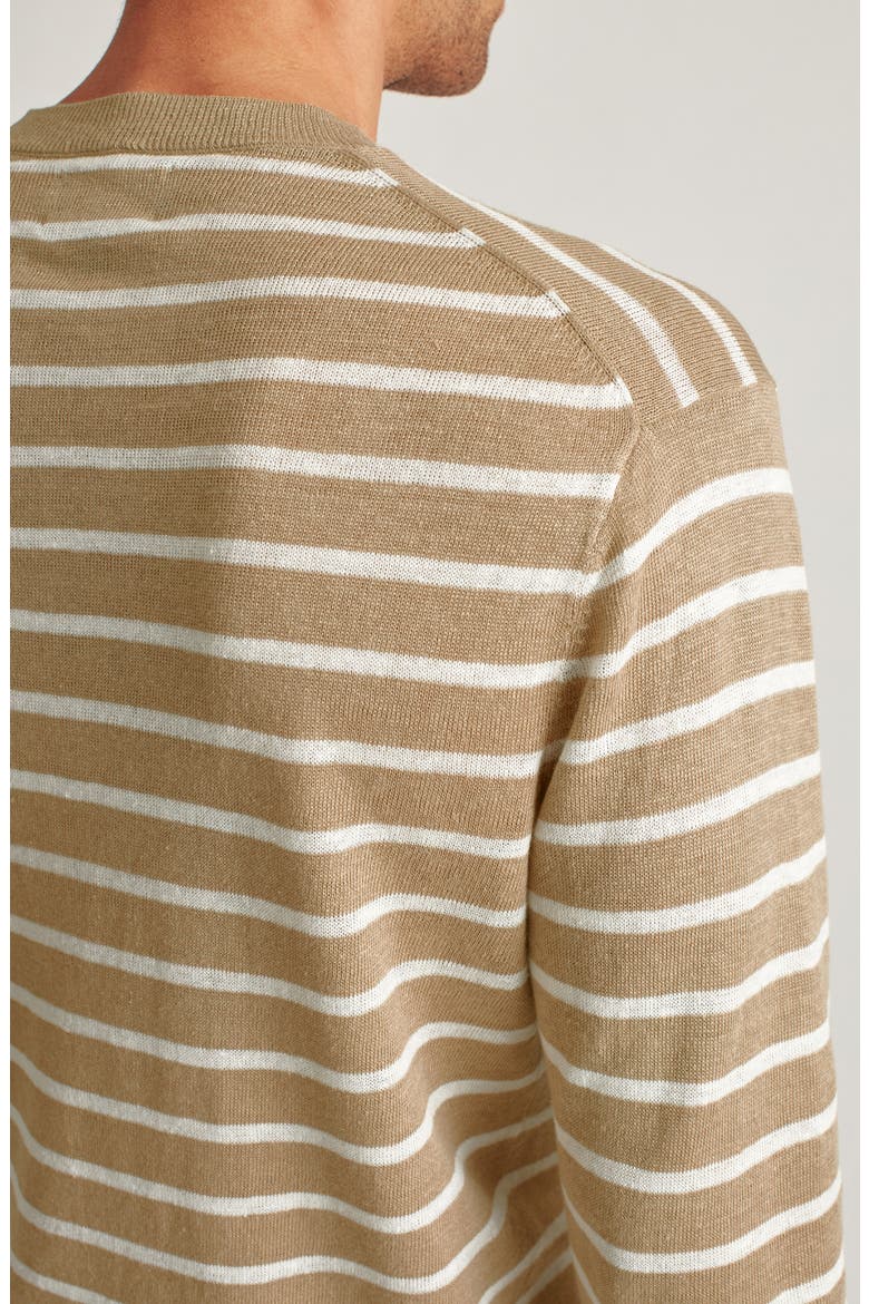 Stripe Linen Sweater, Alternate, color, KHAKI STRIPE