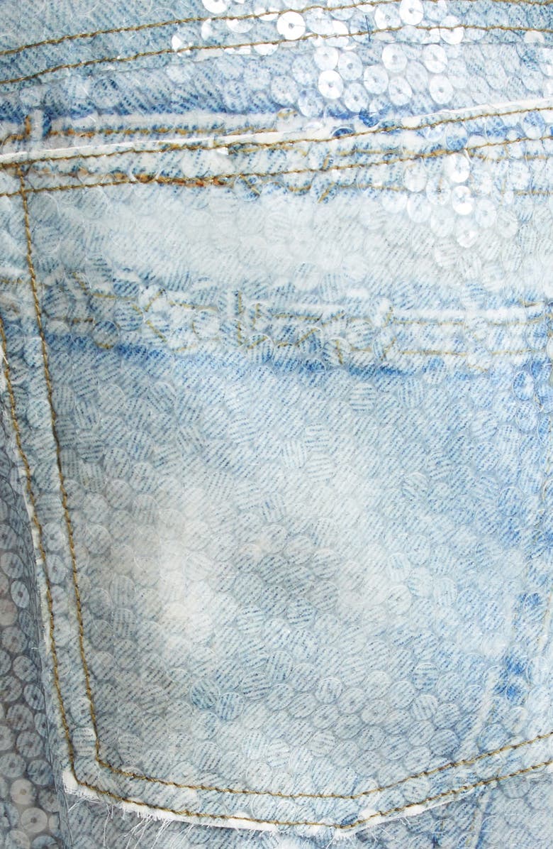 Acne Studios Paypa Sequin Trompe l'Oeil Georgette Wide Leg Pants, Alternate, color, 