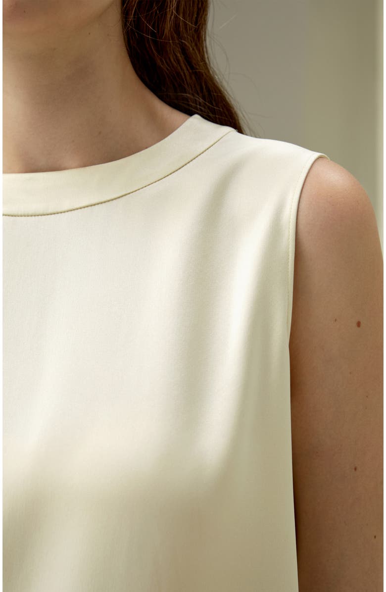 Lilysilk Sleeveless Round Neck Silk Top, Alternate, color, Lily White