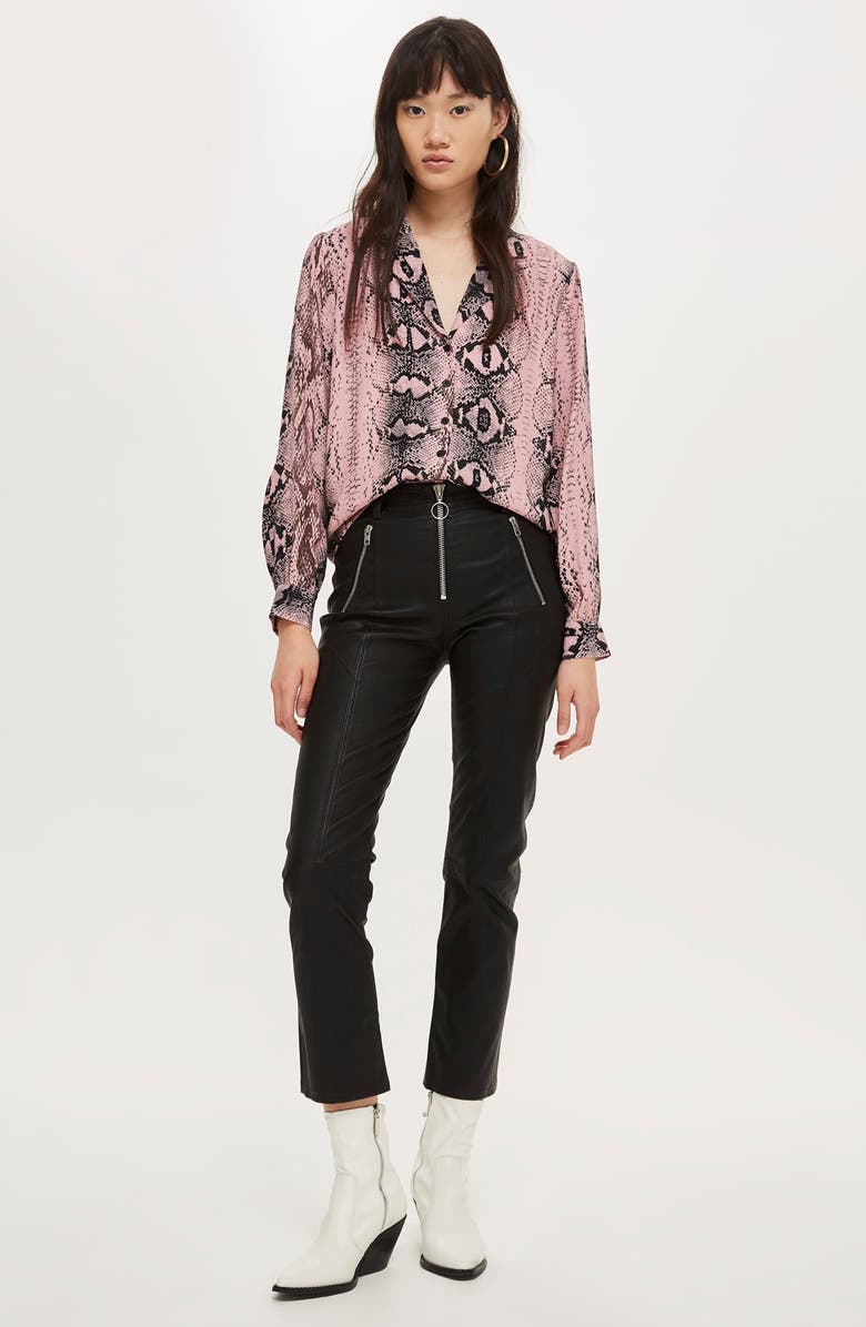 Topshop Jessica Print Shirt, Alternate, color, 