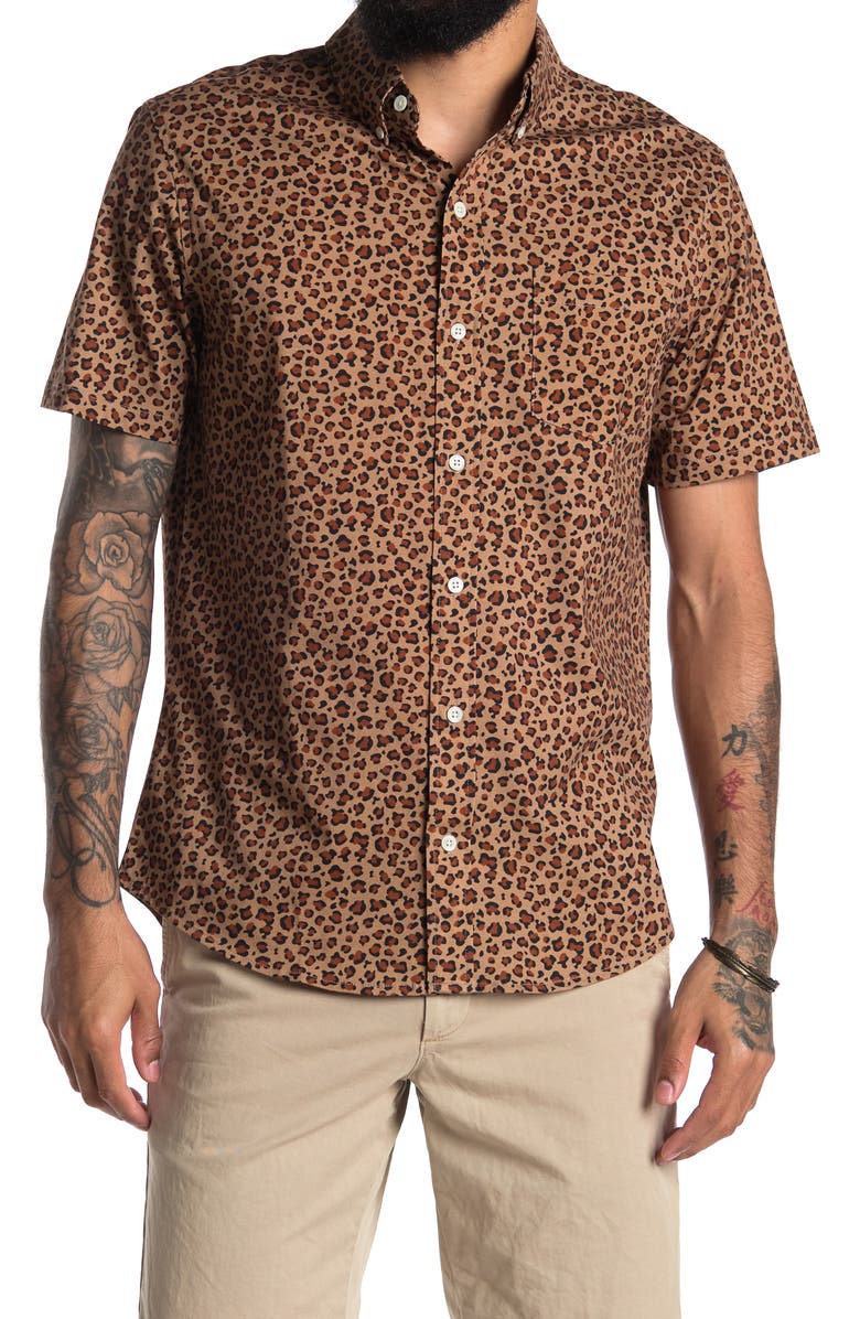 BERMIES Leopard Print Shirt, Main, color, 