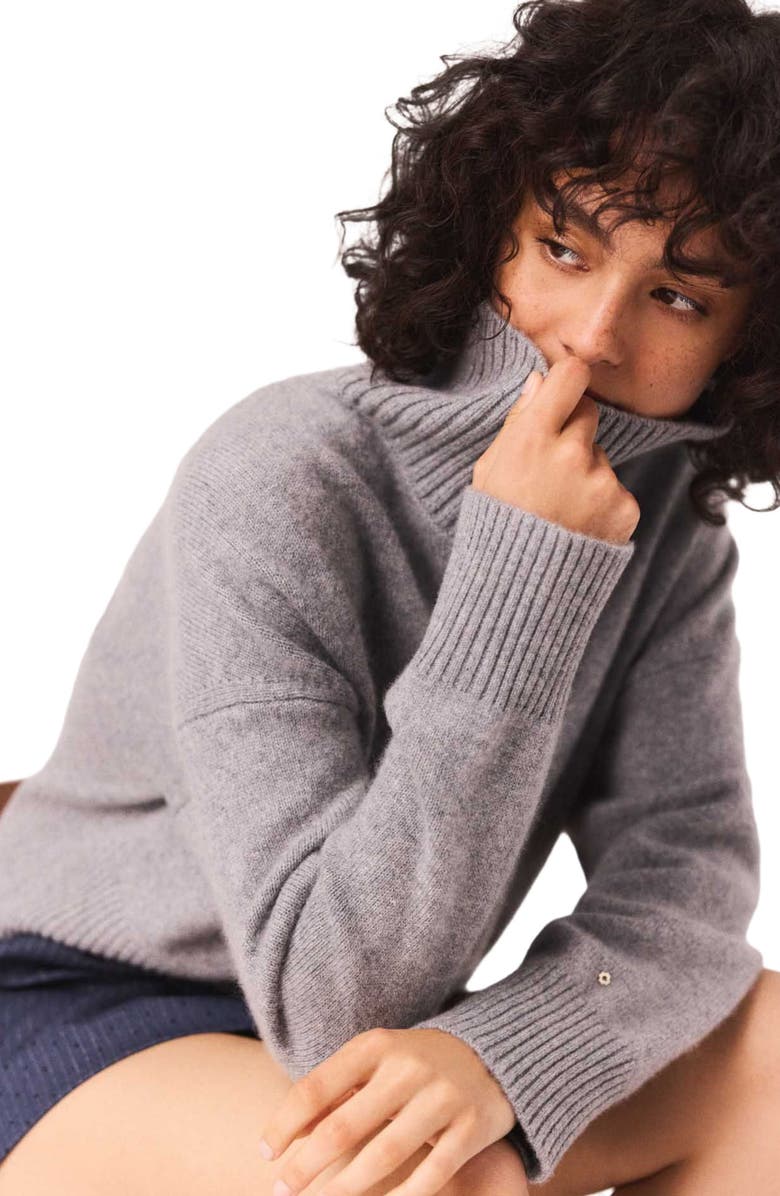 maje Cashmere knit sweater, Alternate, color, Grey