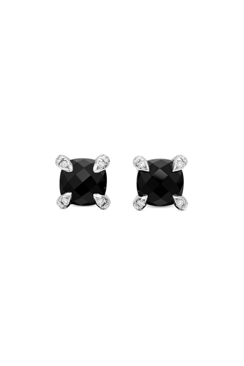 Chatelaine® Stud Earrings, 6mm, Main, color, BLACK ONYX