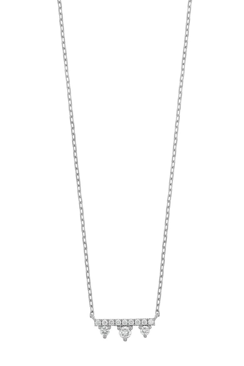 Prism Diamond Bar Pendant Necklace, Main, color, 18K WHITE GOLD