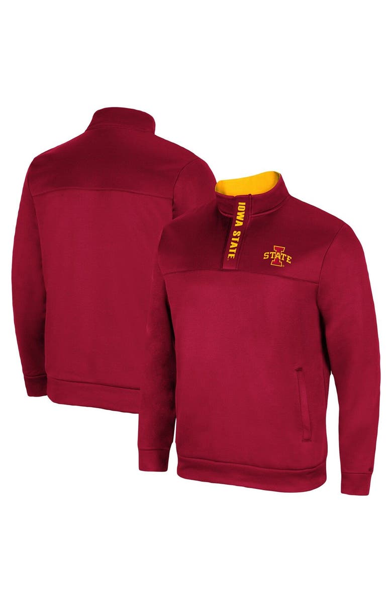COLOSSEUM Men's Colosseum Cardinal Iowa State Cyclones No Tomorrow Quarter-Zip Jacket, Main, color,