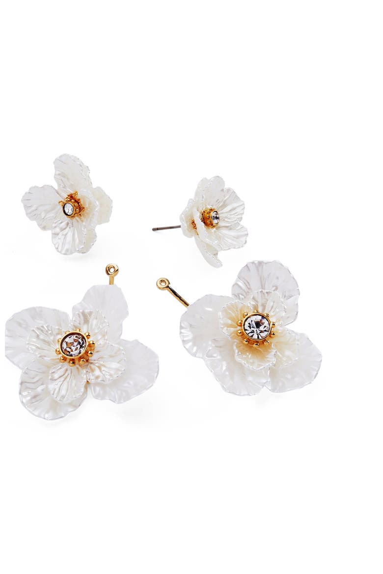 New York Botanical Garden® 2-in-1 Poppy Statement Earrings, Alternate, color, White