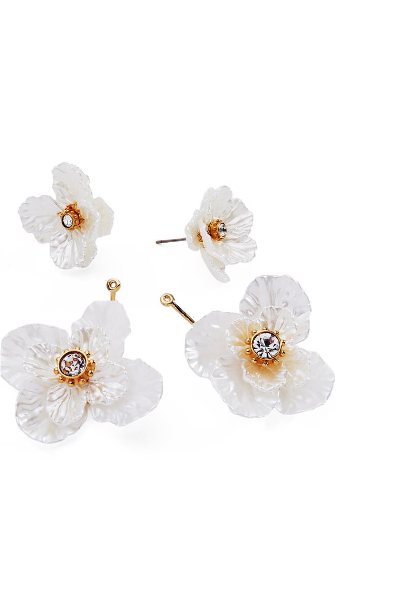 Alex and Ani New York Botanical Garden<sup>®</sup> 2-in-1 Poppy Statement Earrings, Alternate, color, White