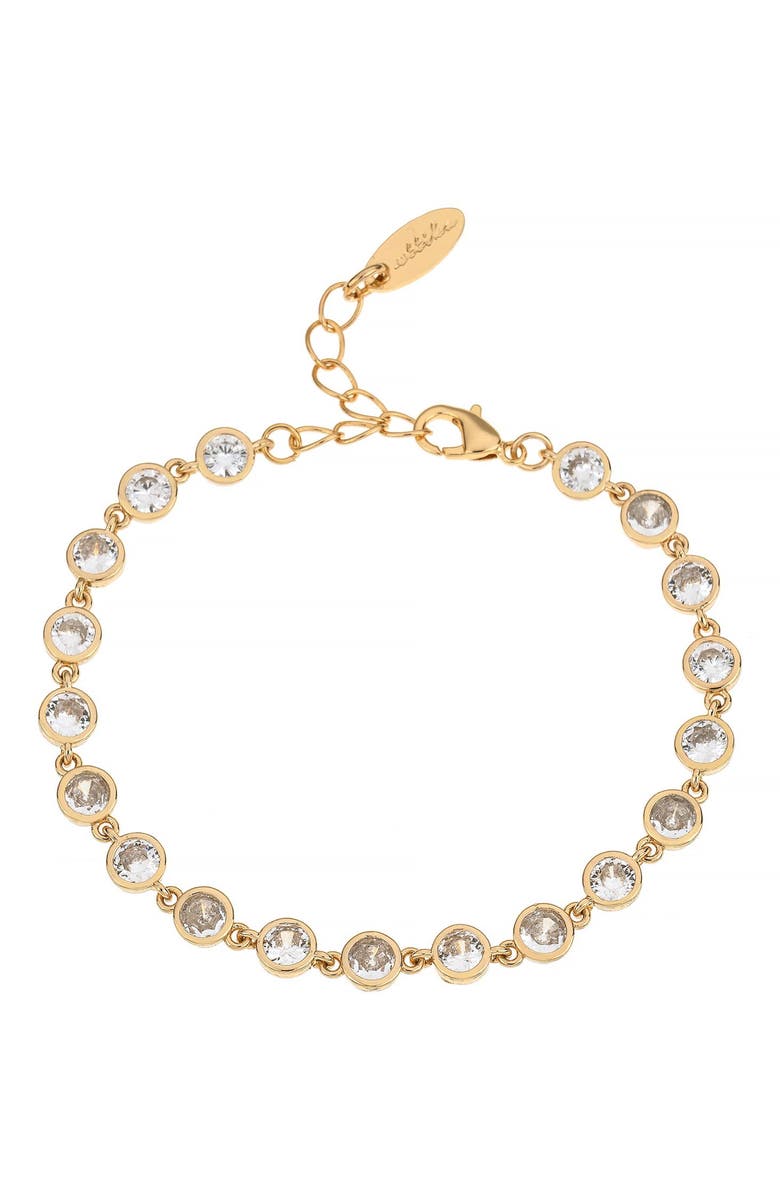 Ettika Everyday Cubic Zirconia Bracelet, Main, color, Gold