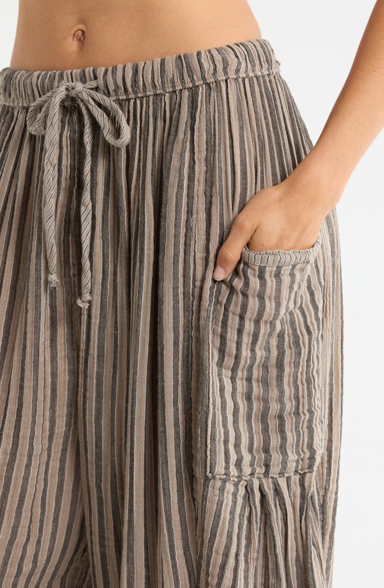 Free People Quin Stripe Cotton Drawstring Pants, Alternate, color,