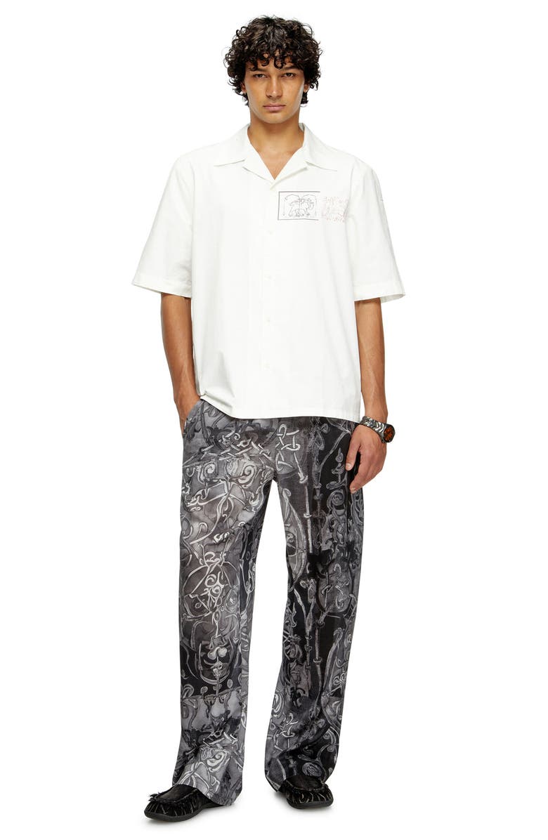 DIESEL<sup>®</sup> S-Brack-A-HGBS Organic Cotton Bowling Shirt, Alternate, color, White