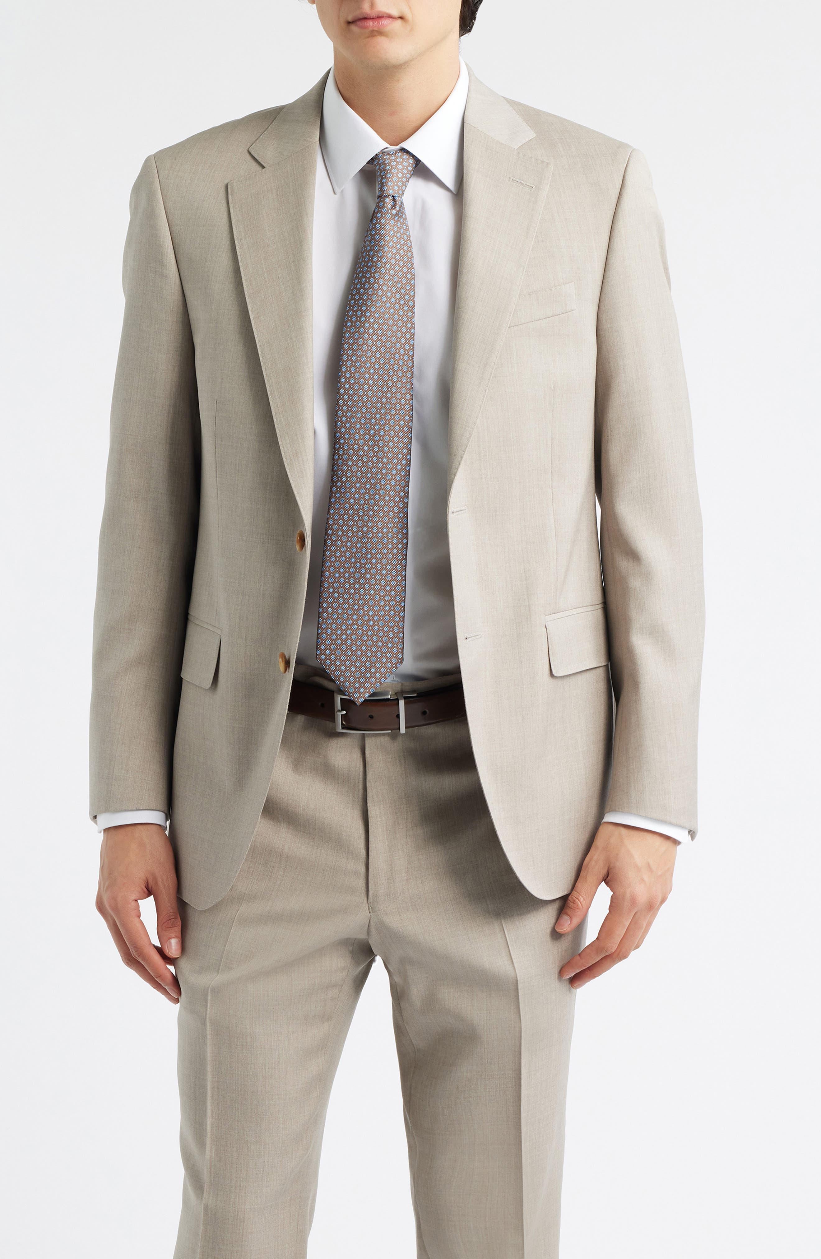 Peter Millar Flynn Classic Fit Tan Wool Suit — фото 5