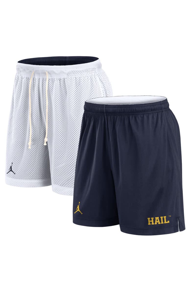 Jordan Brand Men's Jordan Brand White/Navy Michigan Wolverines Primetime Reversible Shorts, Alternate, color, White