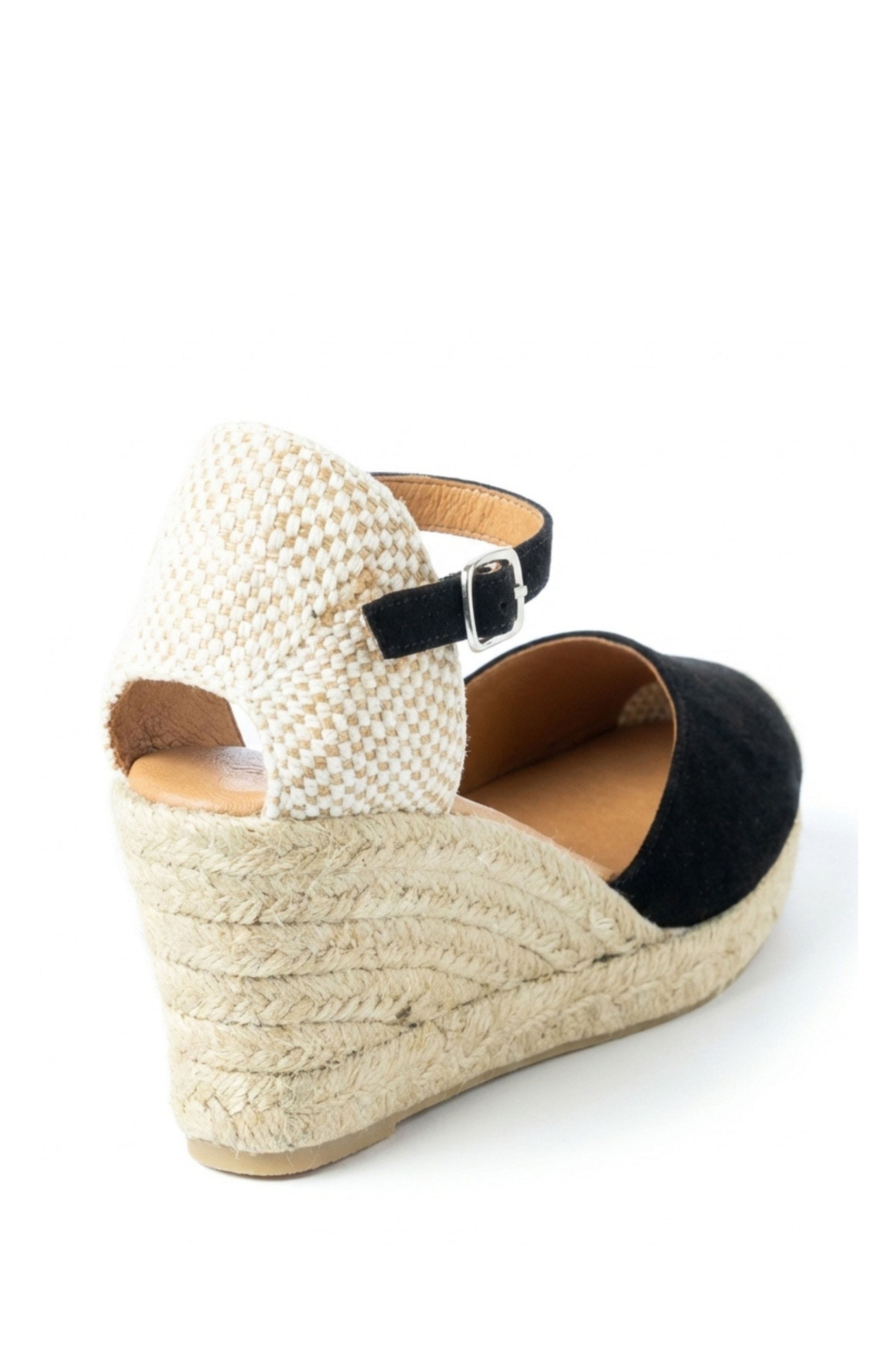 Menina Step Jimena Medium-Strap Espadrille, Alternate, color, Black