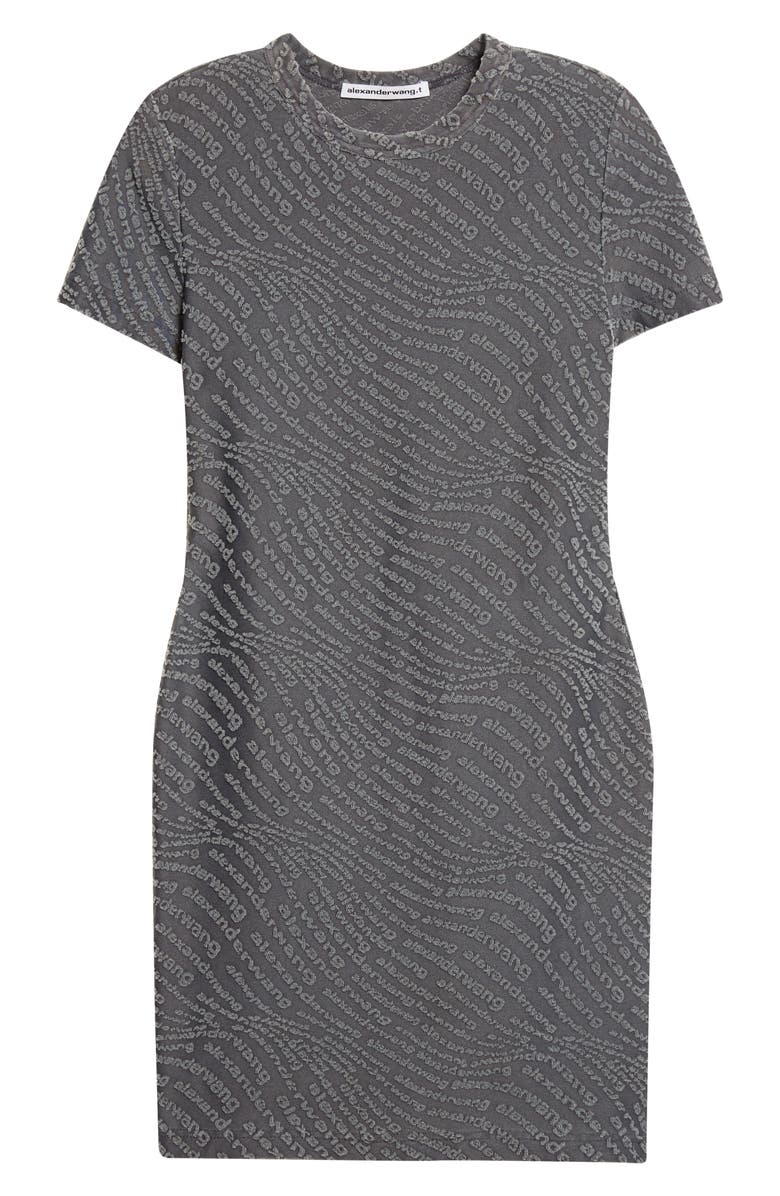 Alexander Wang Logo Jacquard Minidress, Alternate, color, Graphite