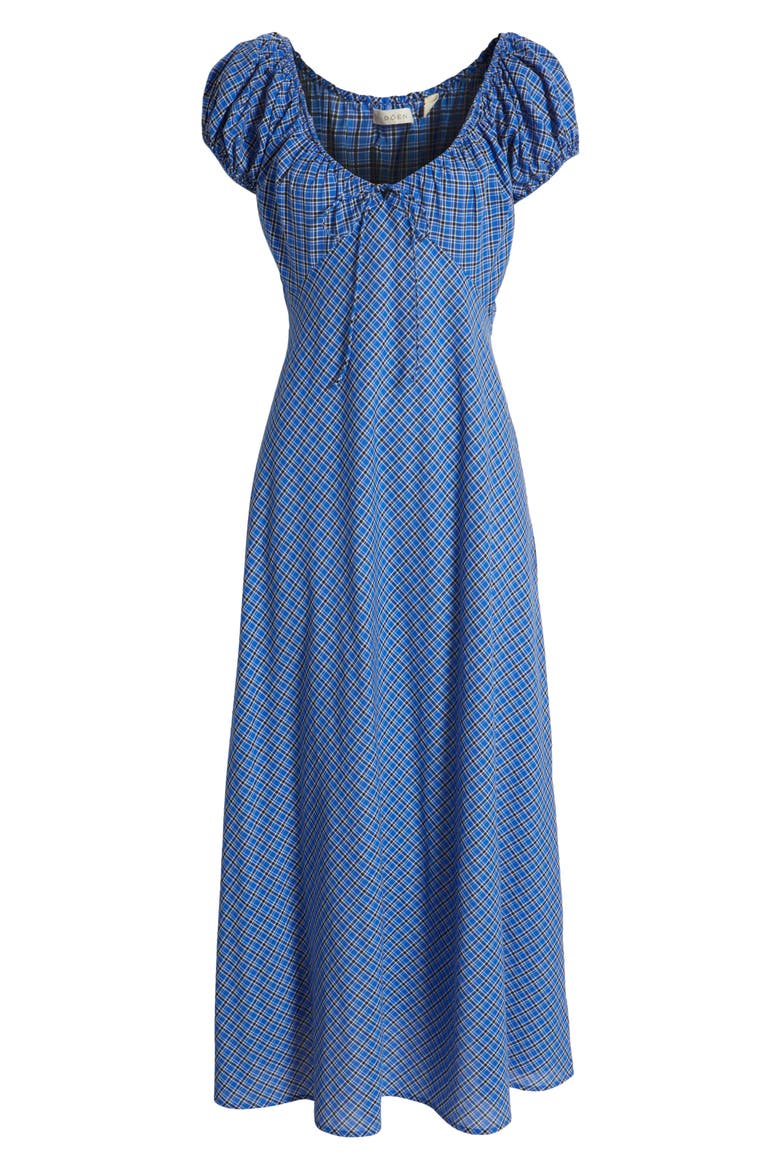 Sofia Check Organic Cotton Voile Midi Dress, Alternate, color, CASSIS CHECK
