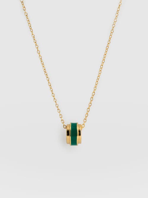Saint + Sofia Enamel Stripe Charm Necklace In Multi