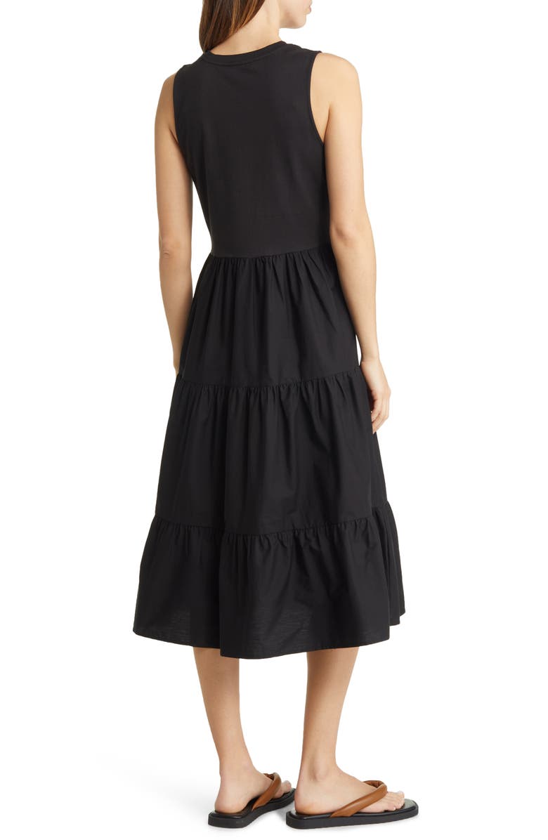 Nordstrom Sleeveless Mixed Media Dress, Alternate, color,