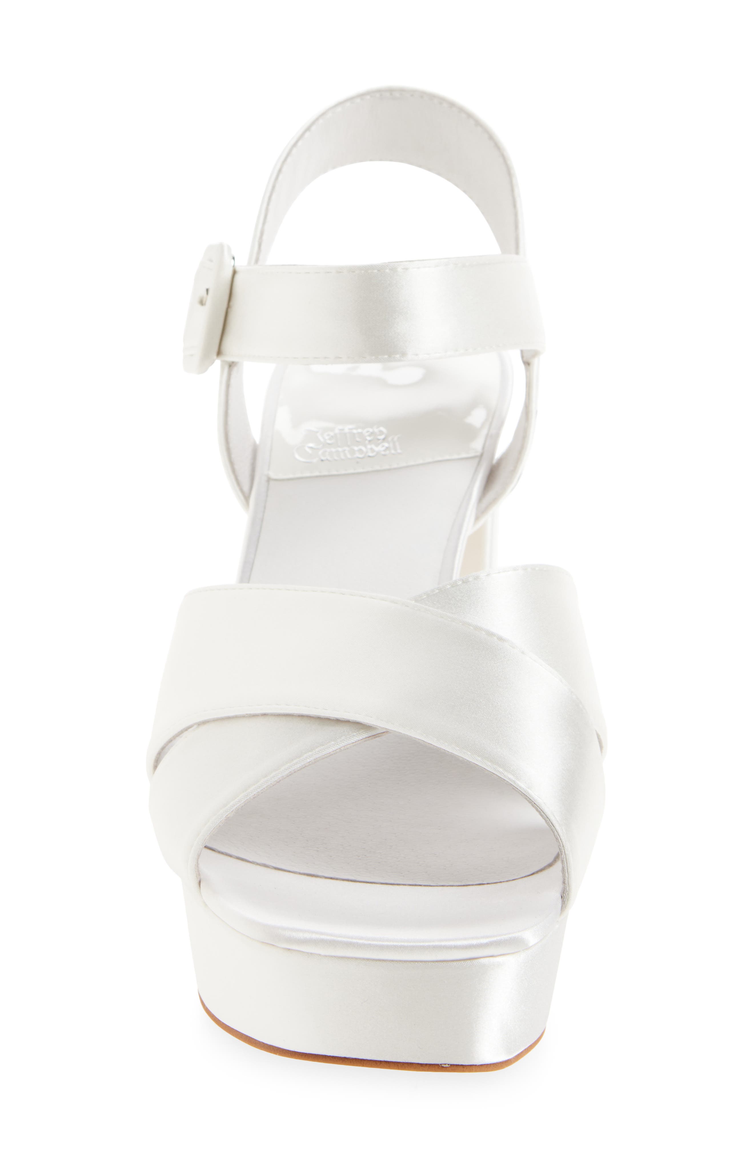 Jeffrey Campbell Amma Platform Slingback Sandal, Alternate, color, White Satin