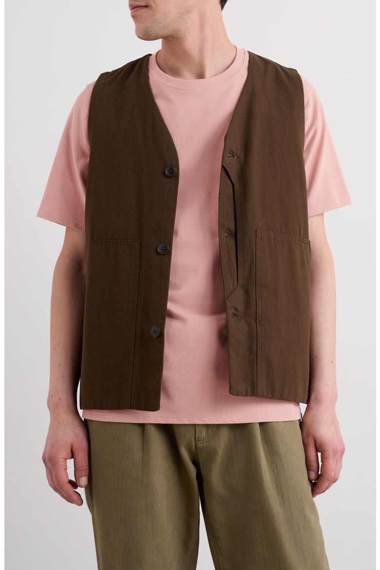 Metern Organic Cotton Vest, Main, color, PEPPER