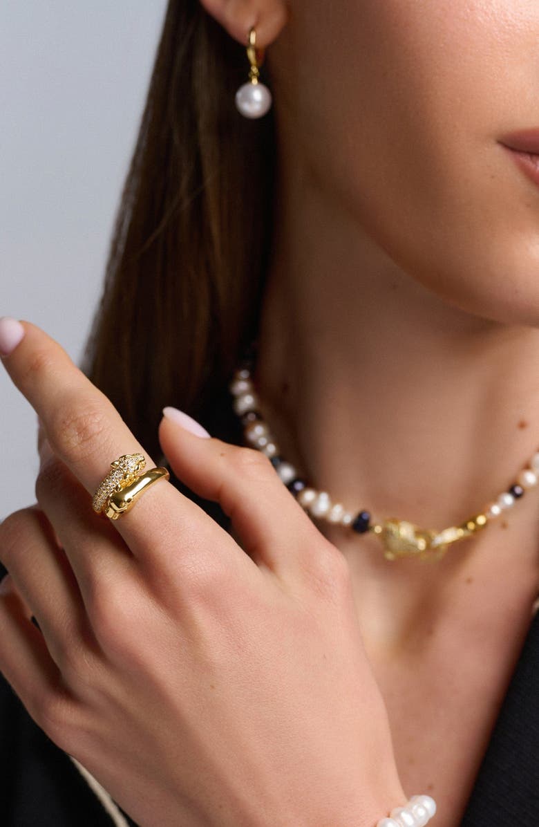 Nialaya Twisted Panther Gold Ring, Alternate, color, Gold