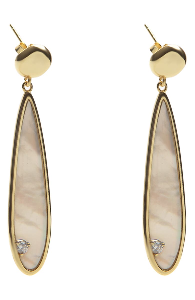 Argento Vivo Sterling Silver Mother-of-Pearl Teardrop Earrings, Main, color, 