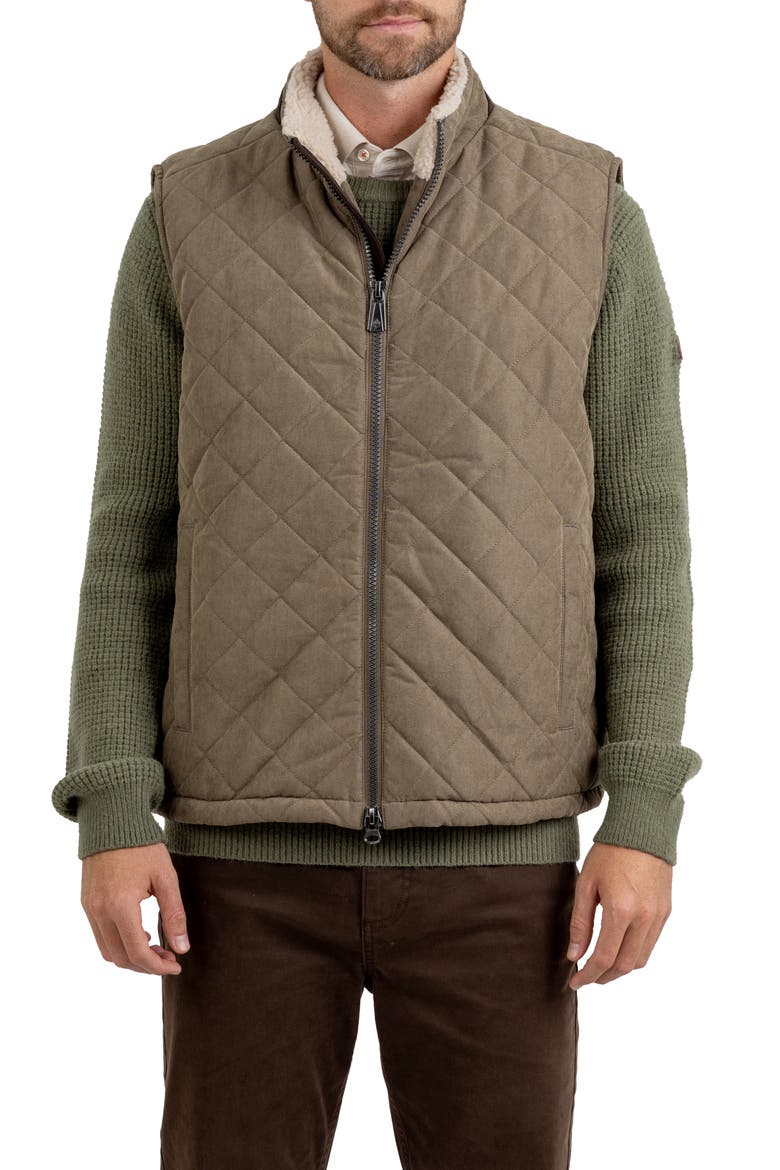 Oxford Water Resistant Quilted Vest, Main, color, TOBACCO