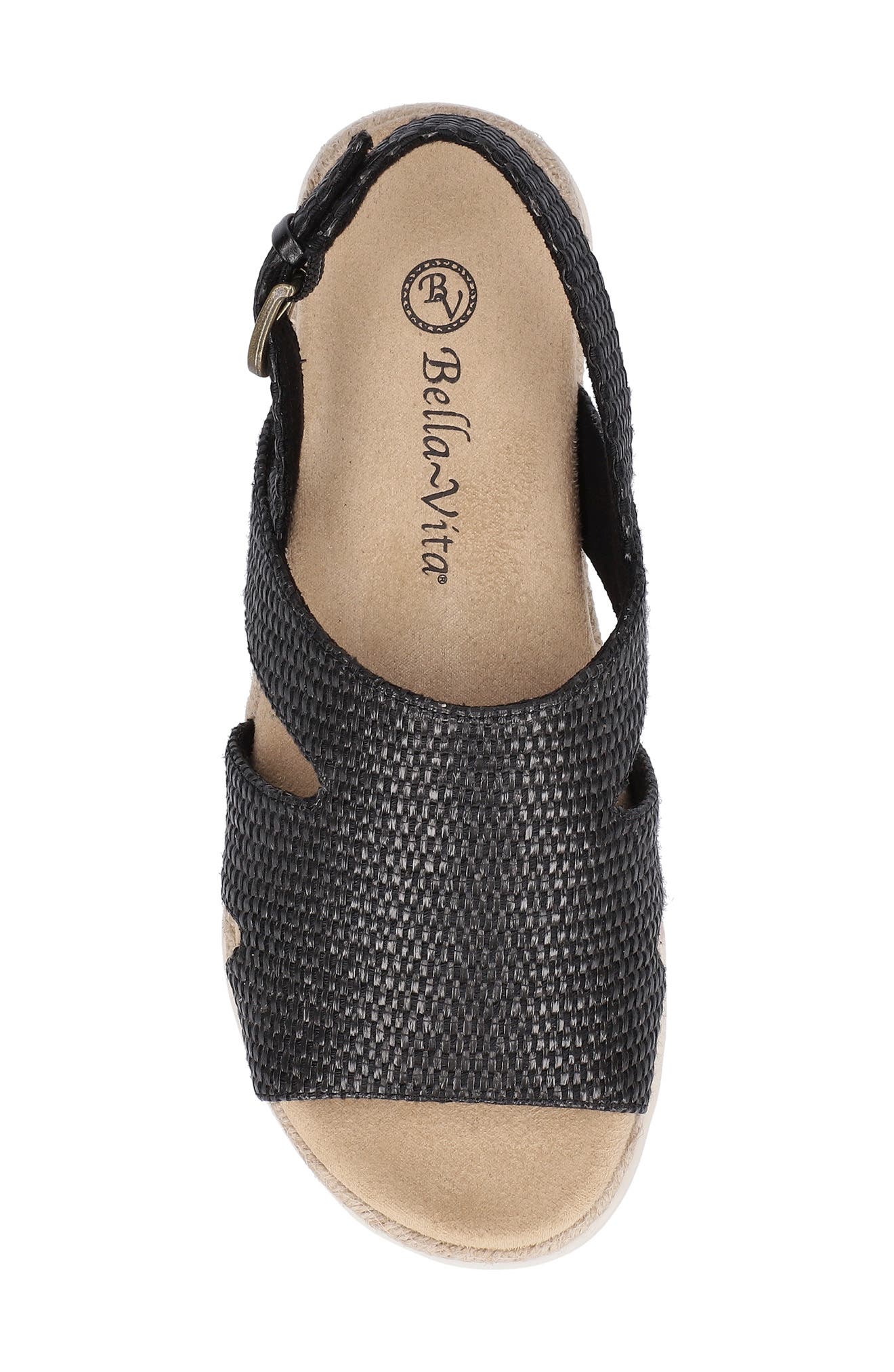 Bella Vita Kato Espadrille Slingback Sandal, Alternate, color, Black/Black Texture