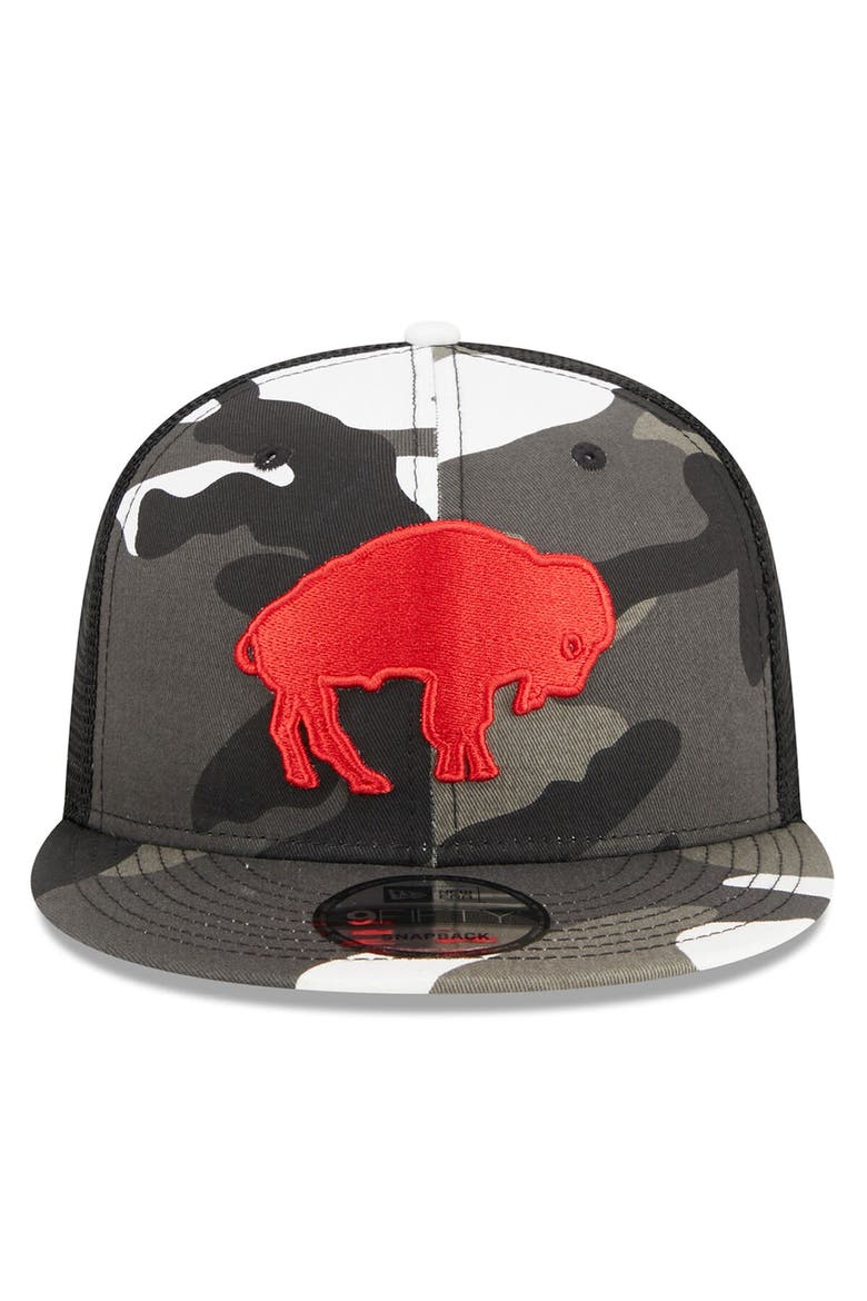 Men's New Era Urban Camo Buffalo Bills 9FIFTY Trucker Snapback Hat, Alternate, color, Camo