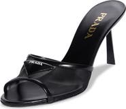 Prada Triangle Logo Mesh Slide Sandal