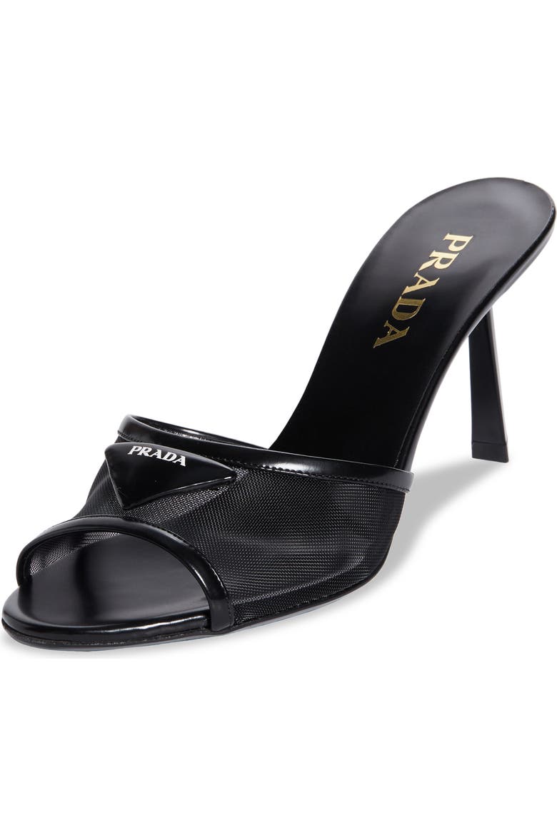 Prada Triangle Logo Mesh Slide Sandal (Women) | Nordstrom Prada Triangle Logo Mesh Slide Sandal (Women) | Nordstrom