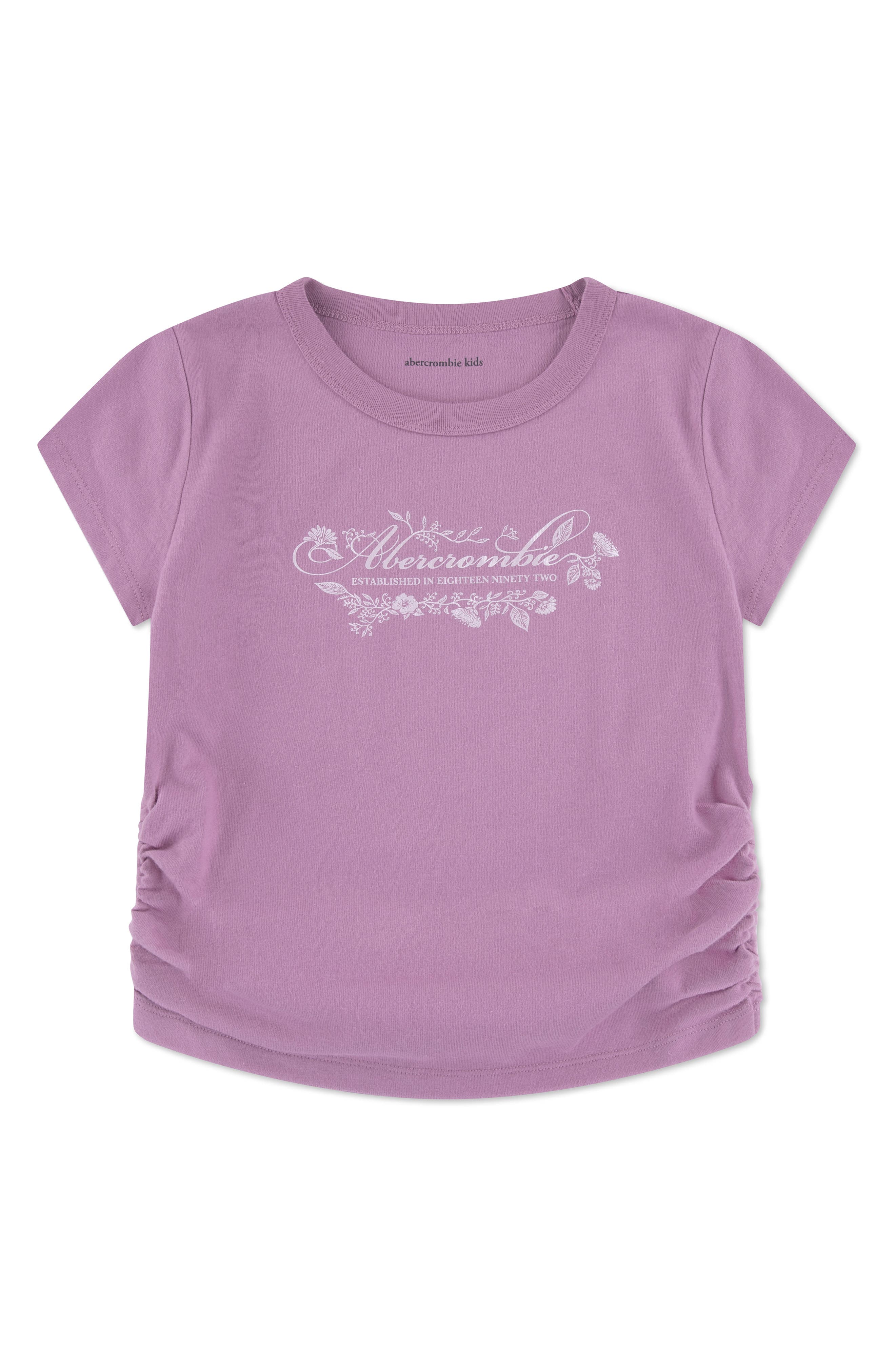 abercrombie kids Kids' Floral Script Ruched T-Shirt