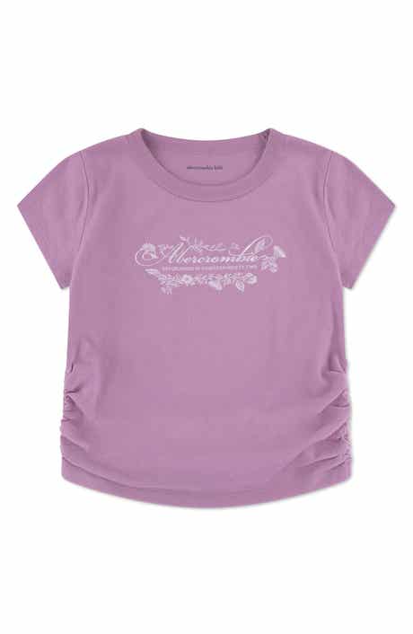 abercrombie kids Kids' Floral Script Ruched T-Shirt