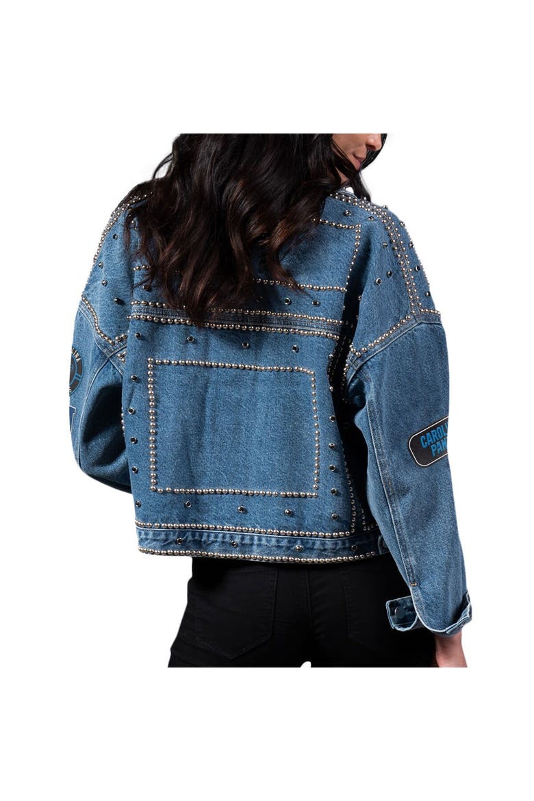 Women's G-III 4Her by Carl Banks Carolina Panthers First Finish Medium Denim Full-Button Jacket, Alternate, color, Blue