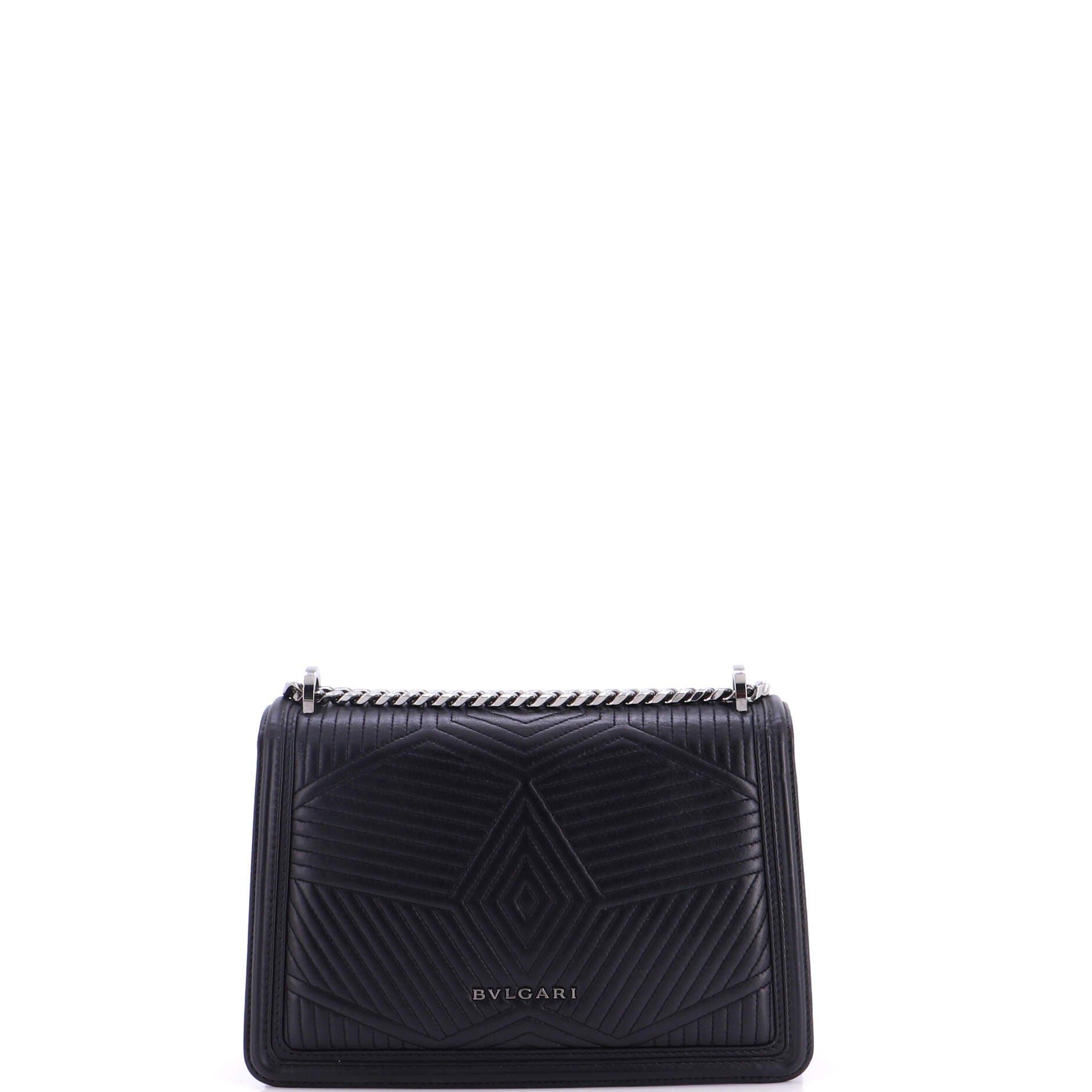 Serpenti Forever Shoulder Bag Quilted Leather Small, Alternate, color, Black