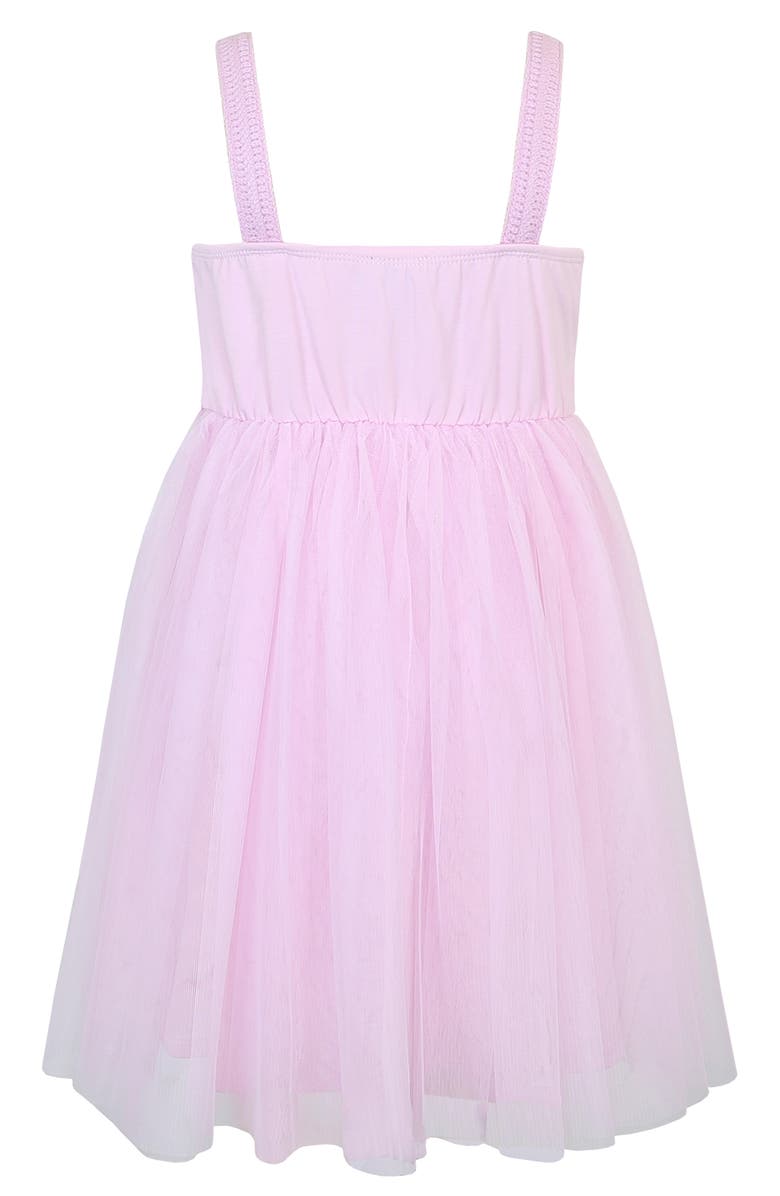 Zunie Kids' Flower Knit Bodice Tulle Skirt Dress, Alternate, color, Pink