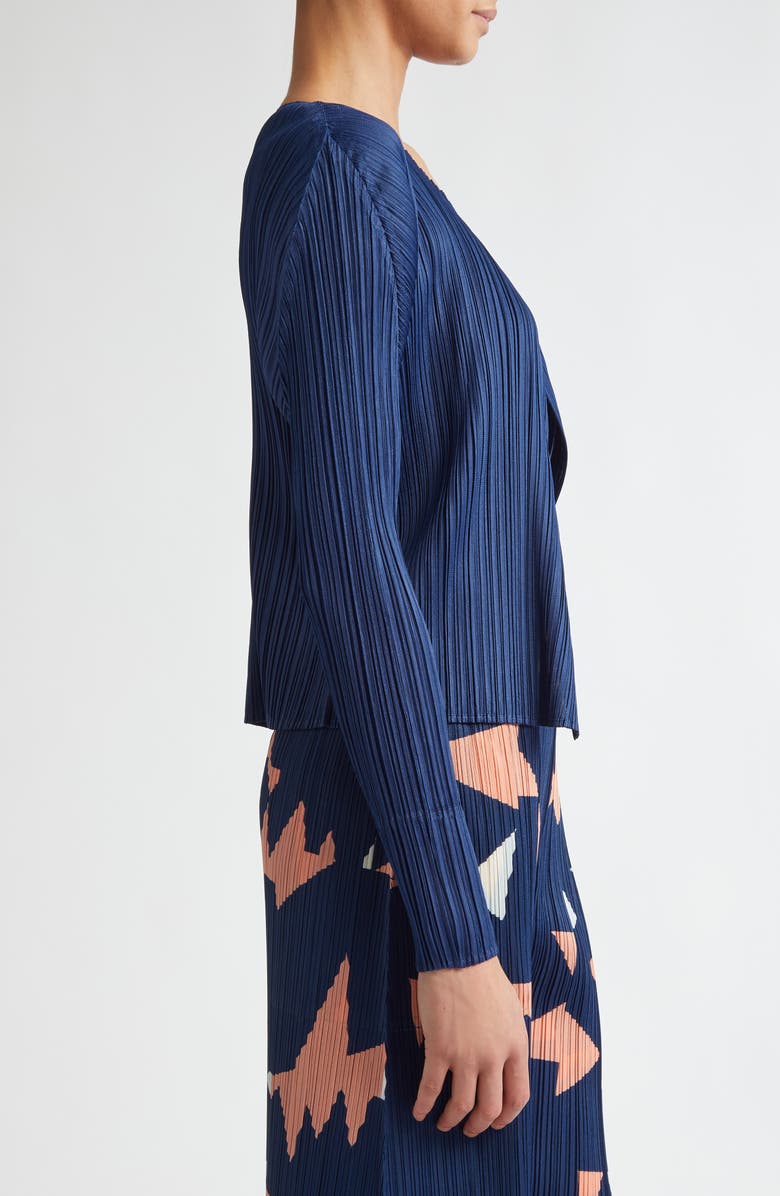 Pleats Please Issey Miyake Monthly Colors June Pleated Cardigan, Alternate, color,