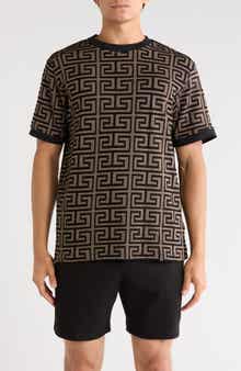 Cactus Man Greek Key Jacquard T-Shirt