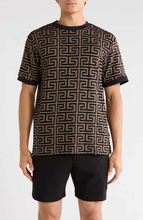 Cactus Man Greek Key Jacquard T-Shirt