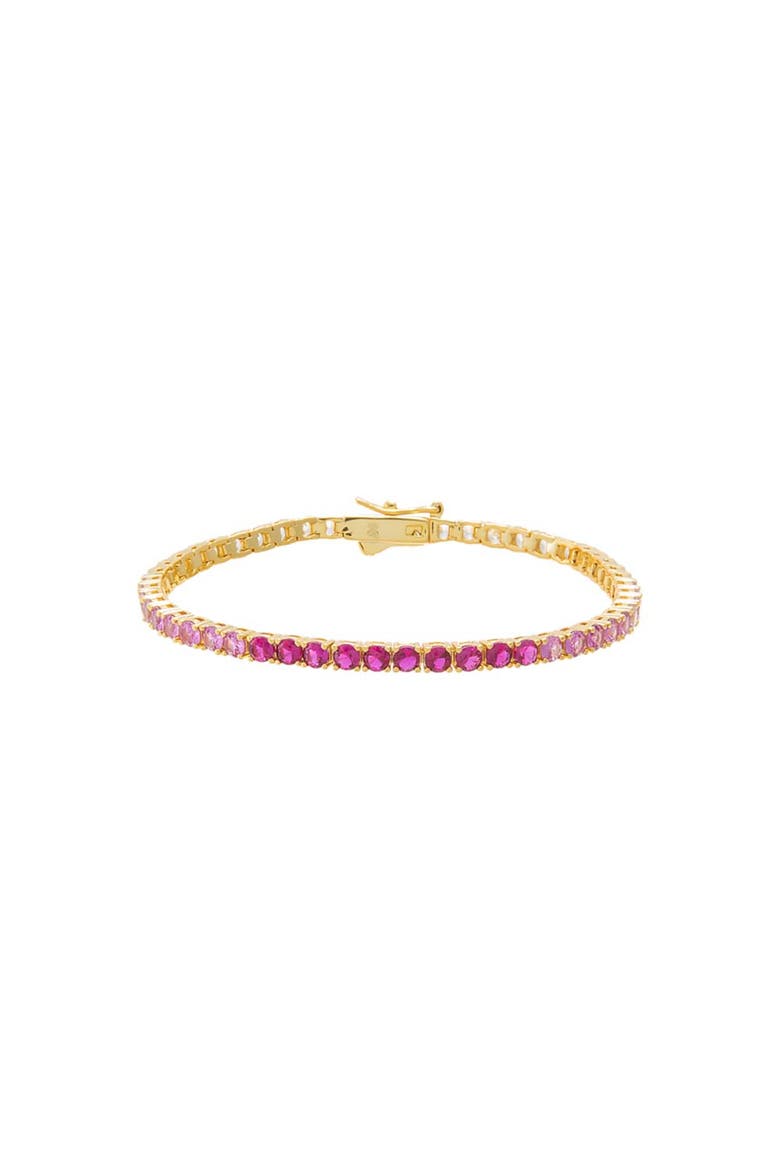 Pink Ombre CZ Tennis Bracelet, Main, color, Ruby Red