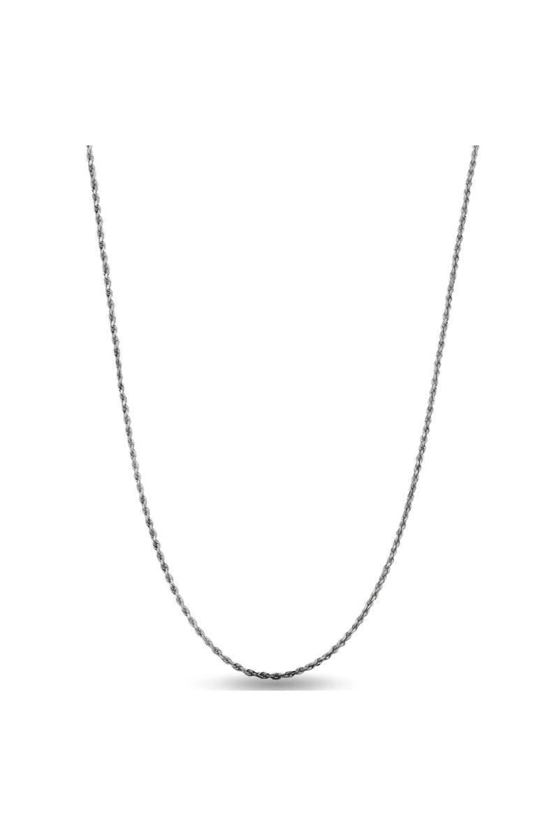 Donatello Gian Sterling Silver Rhodium Plated Thin Rope Necklace, Main, color, Silver