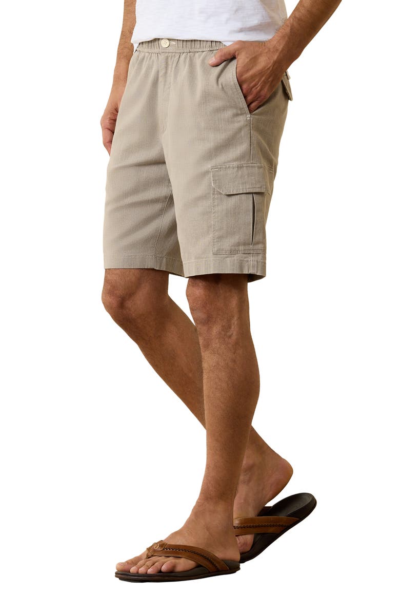 Tommy Bahama Linen in the Dream Stretch Cotton & Linen Flat Front Shorts, Alternate, color, Grey Thunder